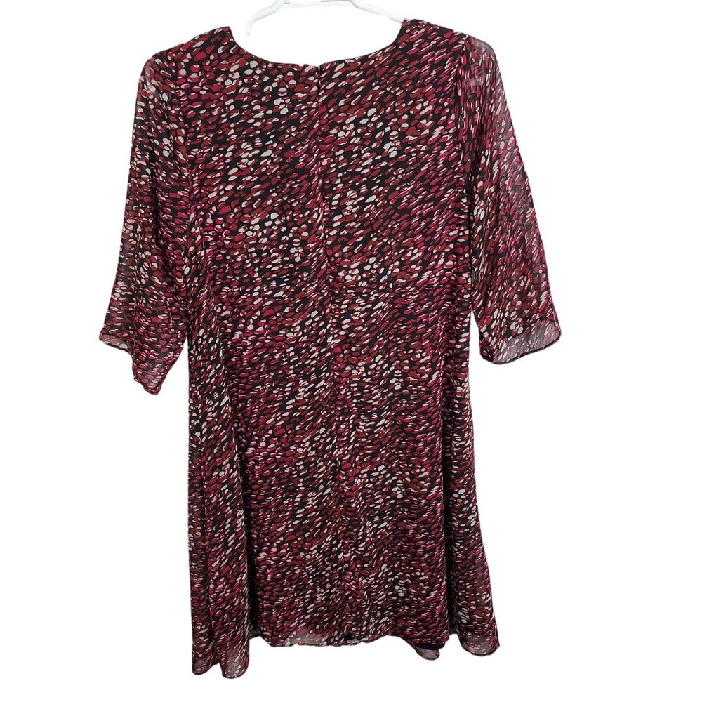 Lane Bryant Size 20 Dress Chiffon Faux Wrap Lined 3/4 Sleeve Flowy Lined Midi - Picture 3 of 10
